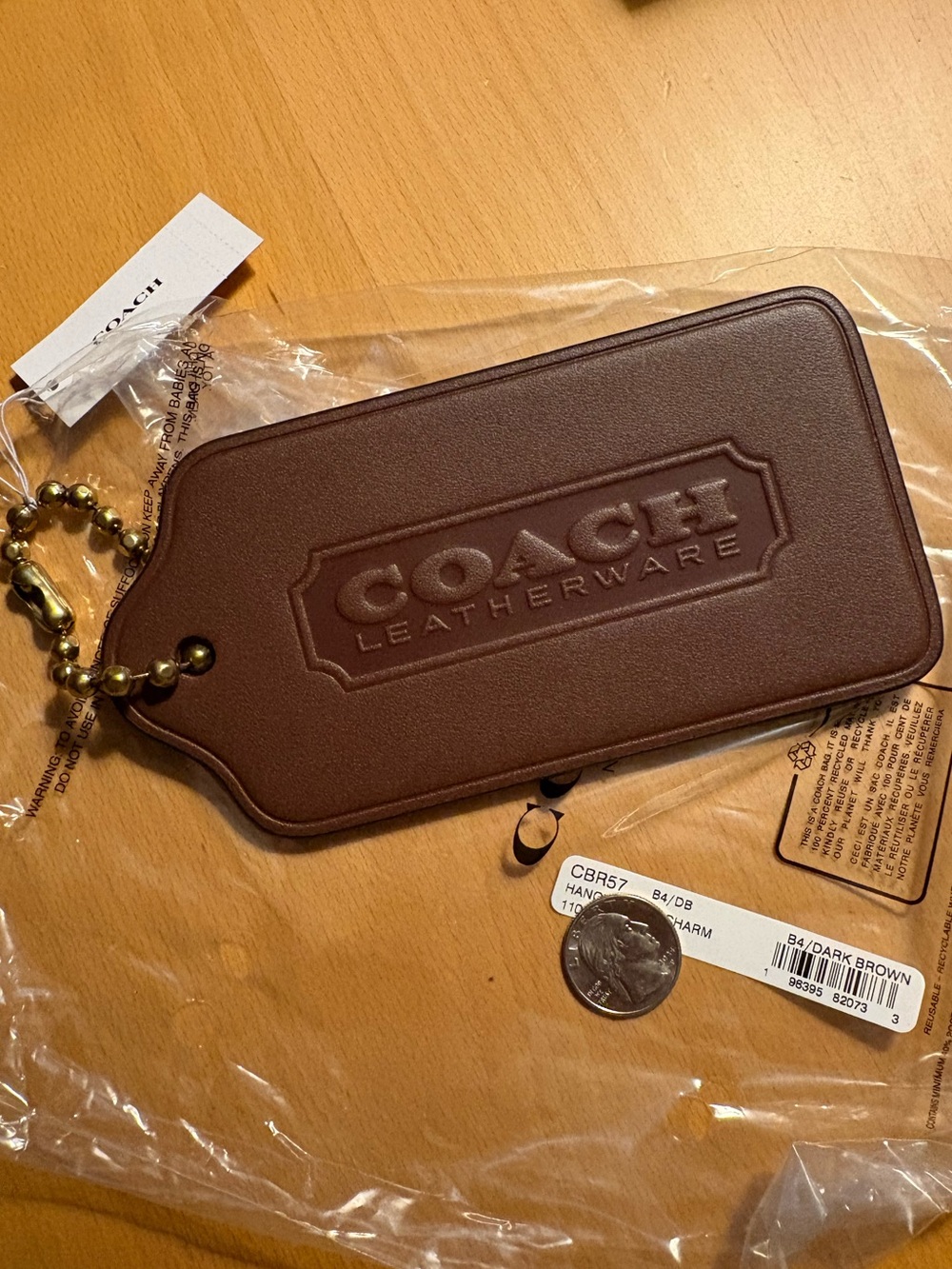 Coach XL Hangtag in Maple Brown
